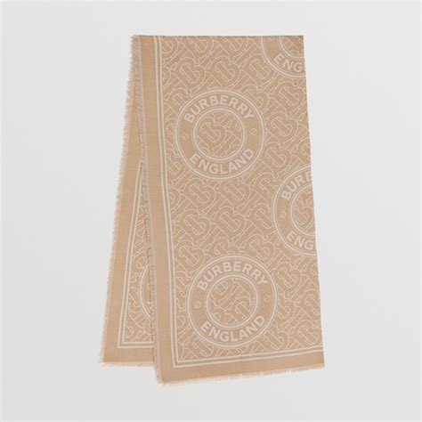 burberry monogram cashmere jacquard scarf|Lightweight Logo Graphic Cashmere Jacquard Scarf in Camel.